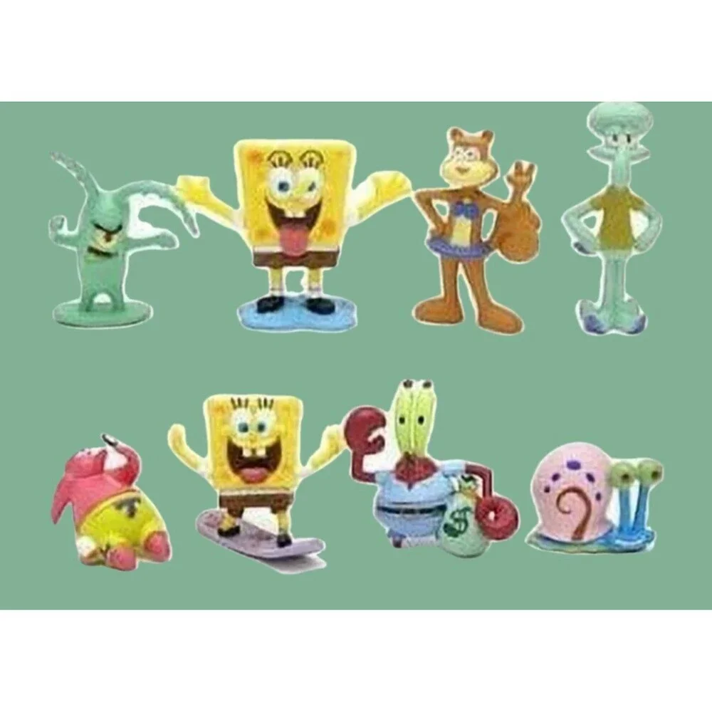 Nickelodeon SpongeBob Party Cake Toppers - Yellow, Green, Brown, Pink